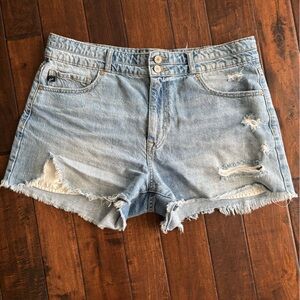 KanCan Mid-Rise Distressed Denim Shorts